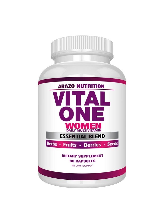 Arazo Nutrition - Vital One Multivitamin For Women Daily Wholefood Supplement 90 Vegan Capsules - Image 1