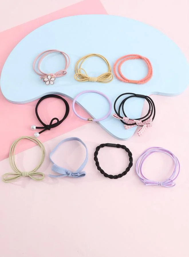 Take Two Set of 10 - Bow Detail Fashion Hair Ties