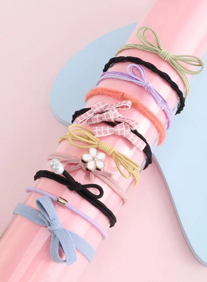 Take Two Set of 10 - Bow Detail Fashion Hair Ties