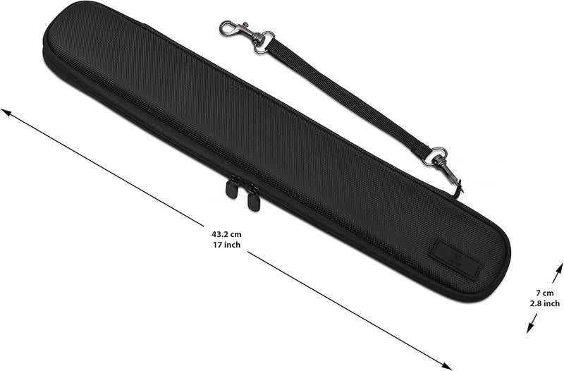 Purrff Conductor Baton Case - Professional Quality Holder for Orchestra Director Stick, Band Teacher - Smooth Zipper, Lid Pads, Adjustable Supports - Complete with Carrying Strap and a Pencil - Image 1