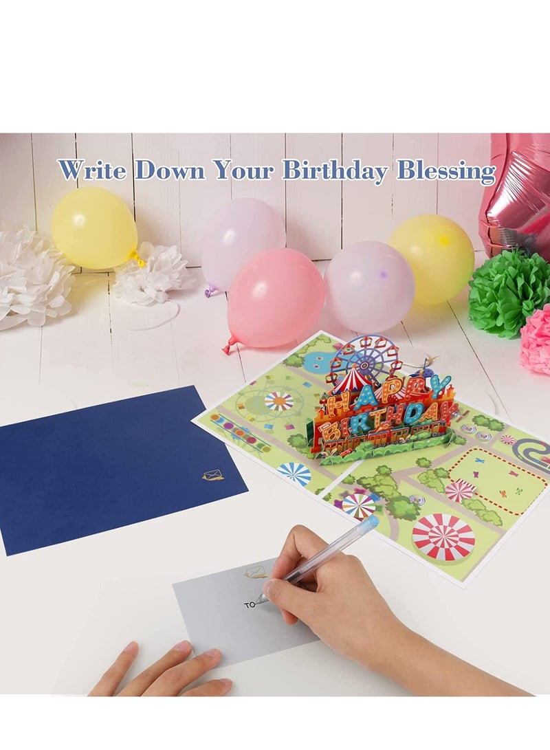 SOLARAE Birthday Card Pop Up 3D Happy Birthday Card Handmade Birthday Greeting Popup Card with Envelope and Message Tag for Birthday Kids Women and Men - Image 5