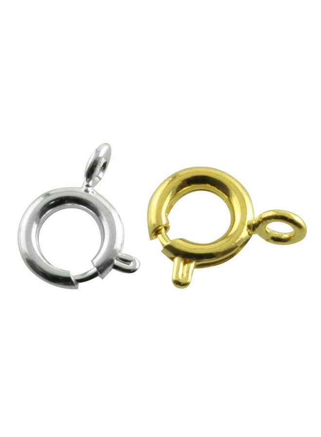JCBIZ 30Pcs 7Mm Diameter Open Spring Ring Round Clasps (15Pcs Silver + 15Pcs Gold) - Image 3