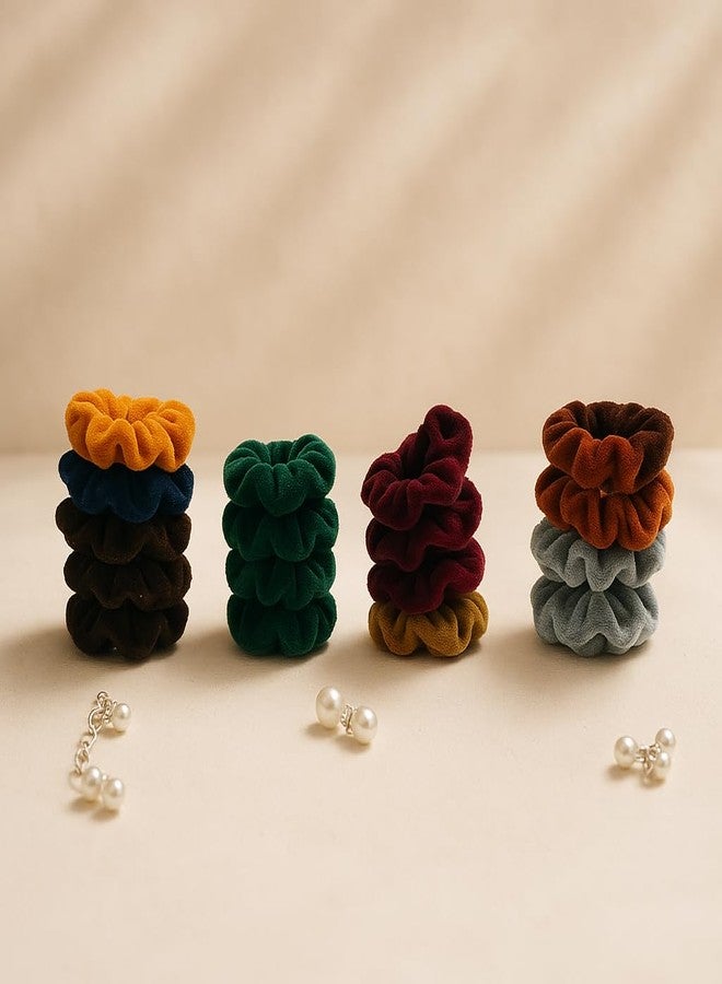 AccessHer Colorful Velvet Hair Scrunchies, Anti-Hair-Breakage Hair Ties,Hair Accessories Combo for Women & Girls (Pack of 24) - Image 3