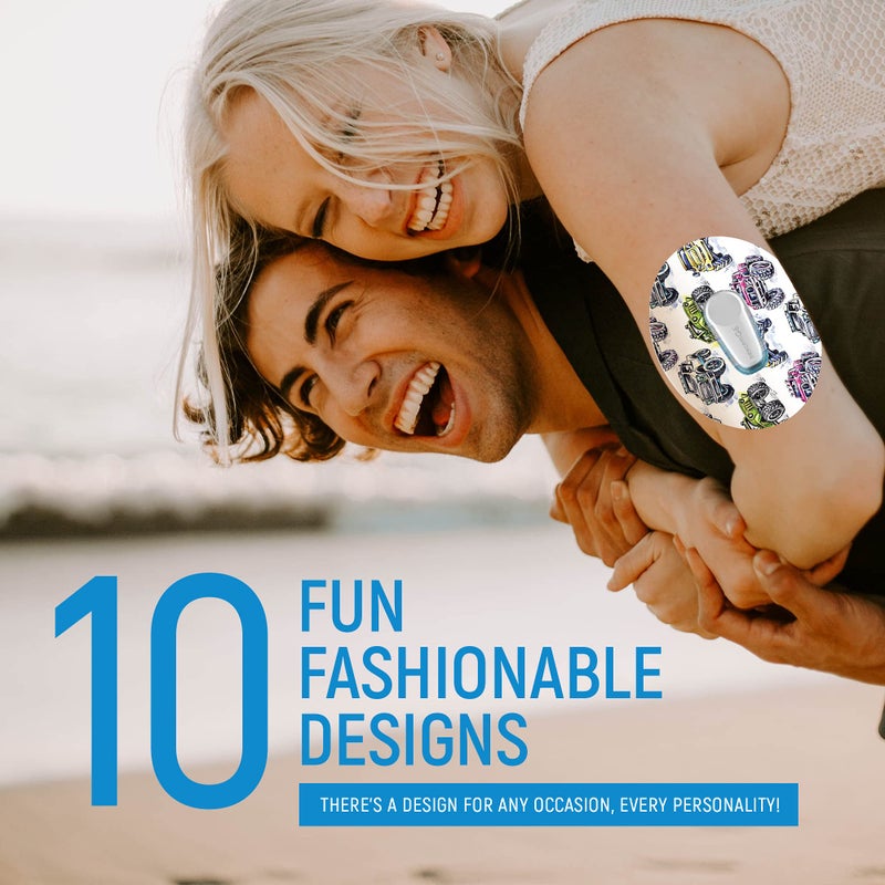 RockaDex لصقات لاصقة بتصميم مختلط من ديكسكوم مع ظهر مقسم، سهلة التطبيق x 10 عبوة - Image 5