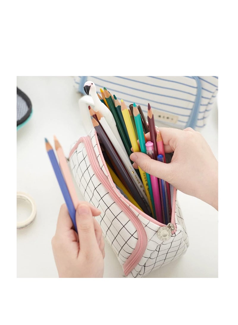 ECVV Large Capacity Pencil Pen Case White, Cute Pencil Pouch Cases Organizer with Easy Grip Handle, Pouch Pen Box Bag for Teen Girls Student Kids Gifts  - Image 3