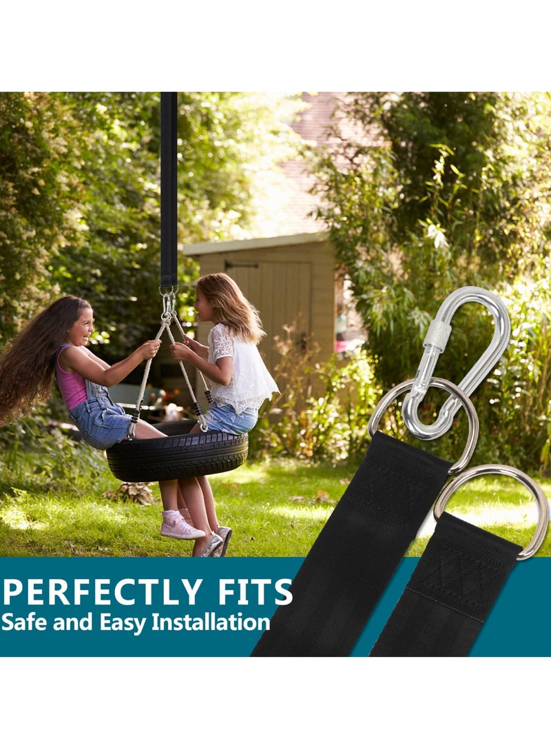 Heavy-Duty Tree Swing Hanging Straps Kit - 5ft Ultra Strong Hammock Straps with 1000 Lbs Capacity  2 Safety Lock Carabiners, Easy Installation  Carry Pouch - Image 5