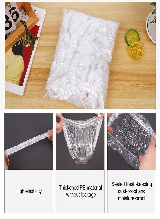 itechpanda 100 PCS Reusable Elastic Food Storage Covers, Transparent Stretch Dish Plate Plastic Covers for Family Outdoor Picnic, Bowl Dish Plate Plastic Covers for Leftover and Meal Prep - Image 3