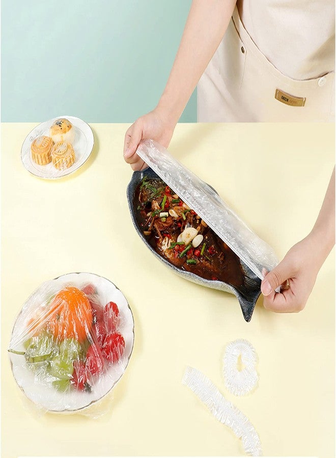 itechpanda 100 PCS Reusable Elastic Food Storage Covers, Transparent Stretch Dish Plate Plastic Covers for Family Outdoor Picnic, Bowl Dish Plate Plastic Covers for Leftover and Meal Prep - Image 5