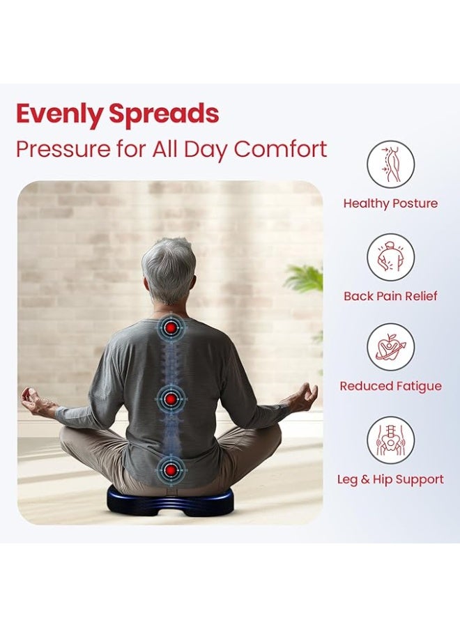 Coccyx Seat Cushion with Lumbar Support, Orthopedic Memory Foam Chair Cushion for Back & Tailbone Comfort, Premium Support for Office, Car & Long Rides - Image 4