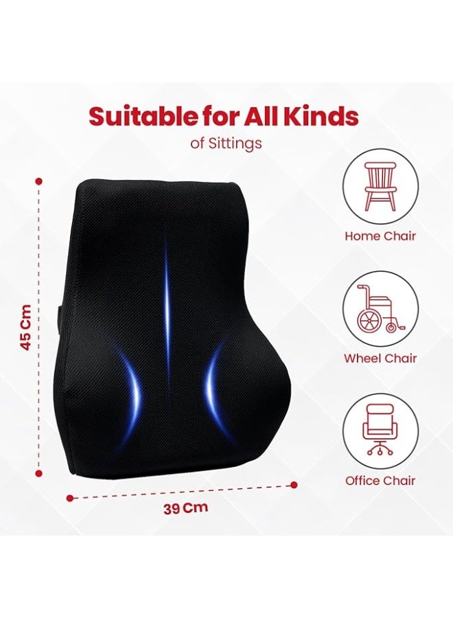 Coccyx Seat Cushion with Lumbar Support, Orthopedic Memory Foam Chair Cushion for Back & Tailbone Comfort, Premium Support for Office, Car & Long Rides - Image 3