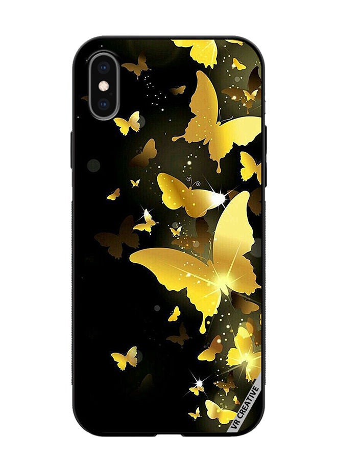 VR CREATIVE Protective Case Cover For Apple iPhone XS Max Yellow Butterflies Flying Design Multicolour - Image 1