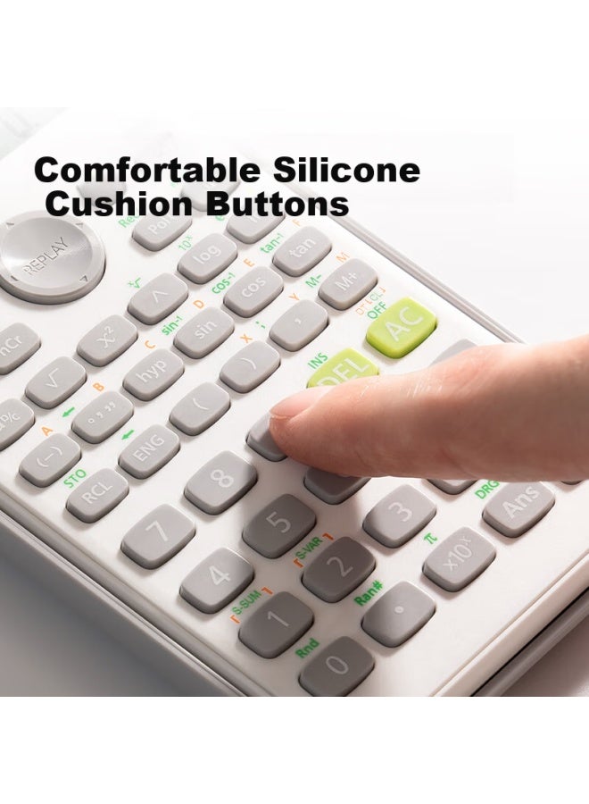 Deli Dual Power Function Calculator Scientific Calculator Exam Student Junior High School Student Multi-function Electronic Computer Note Cpa One White Te703 - Image 3