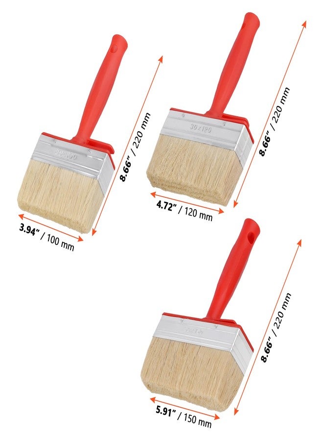 مجموعة من 6 فرش طلاء للأرضيات الخشبية من SINJEUN، بعرض 4 و5 و6 بوصات، لطلاء الخشب والجدران والأثاث - Image 2