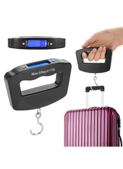 Beauenty Portable Electronic Digital Luggage Scale for Travel Luggage 50kg 10g with Hook, Black  - Image 1
