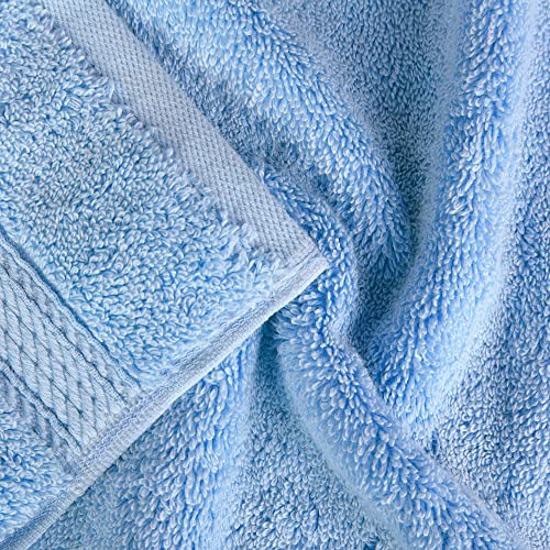 Superior Egyptian Cotton Pile 3 Piece Towel Set, Includes 1 Bath, 1 Hand, 1 Face Towel/Washcloth, Ultra Soft Luxury Towels, Thick Plush Essentials, Guest Bath, Spa, Hotel Bathroom, Light Blue - Image 4