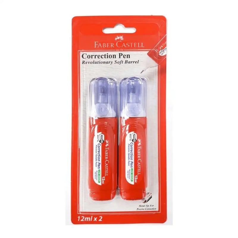 Faber Castell Low Odour Correction Pen With Precision Needle Point- 2X12ml