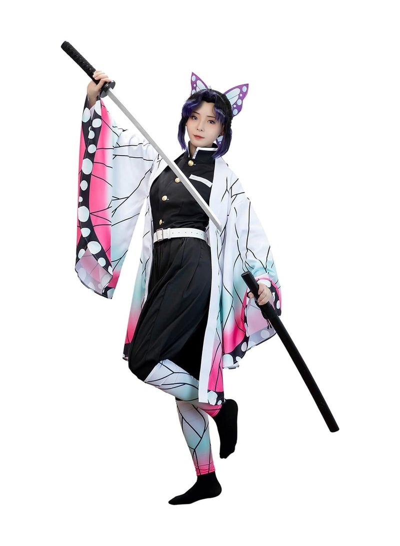 FLYHSO Demon Slayer Kochou Shinobu Cosplay Costume Anime Cosplay Kimono Outfit Costume  - Image 3