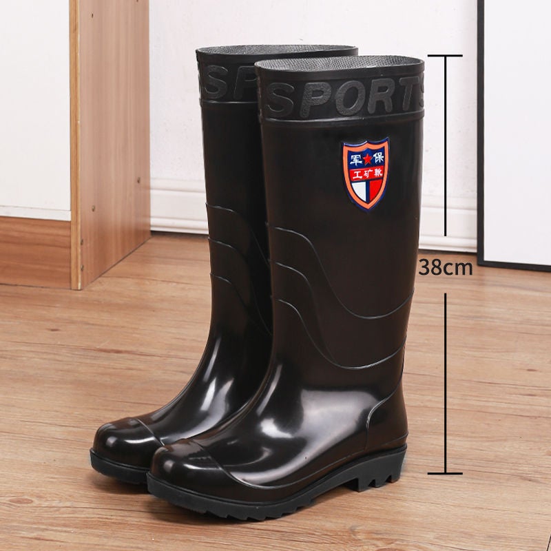 Men'S Rain Boots, Non-Slip, Warm, Thickeneded And Velvet, Waterproof High-Top Rain Boots, Extra-High Over-The-Knee Long-Tube Water Shoes, Water Boots - Image 1