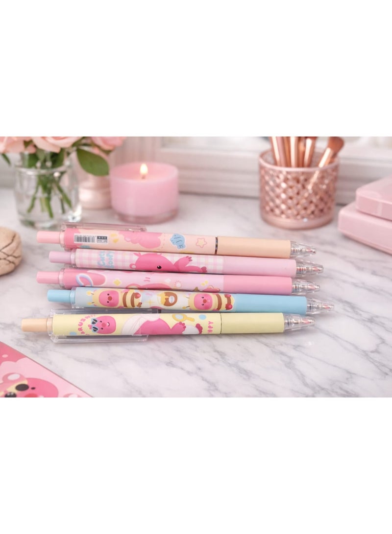 Cute 6-piece girls' notebook set + gel pens – heart-shaped notebook designs in various shapes - Image 4