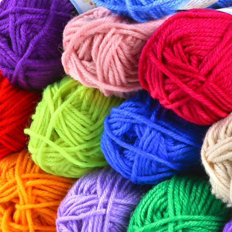 Pllieay 60 Pieces Mesh Plastic Canvas Kit Including 6 Shapes 3 Inch Clear Plastic Canvas, 12 Colors Acrylic Yarn and Tools for Embroidery Plastic Canvas Craft, Knit and Crochet Projects - Image 5