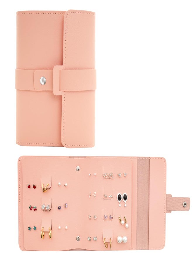 Fumwase Earring Organizer Book Design Earring Holder Travel Capable to Hold 42 Pairs Jewelry Holder for Girls Gift Earring Storage Case Organizer Roll Foldable Jewelry Box (Pink) - Image 1