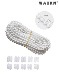 WAOKN 10 Meters Roller Blind Cord with 10 Pieces Plastic Roller Blind Chain Connectors for Roller, Roman, Vertical, Venetian Blind, Roller Blind Fittings, Roller Blind Spares, Roller Blind Cord  - Image 1