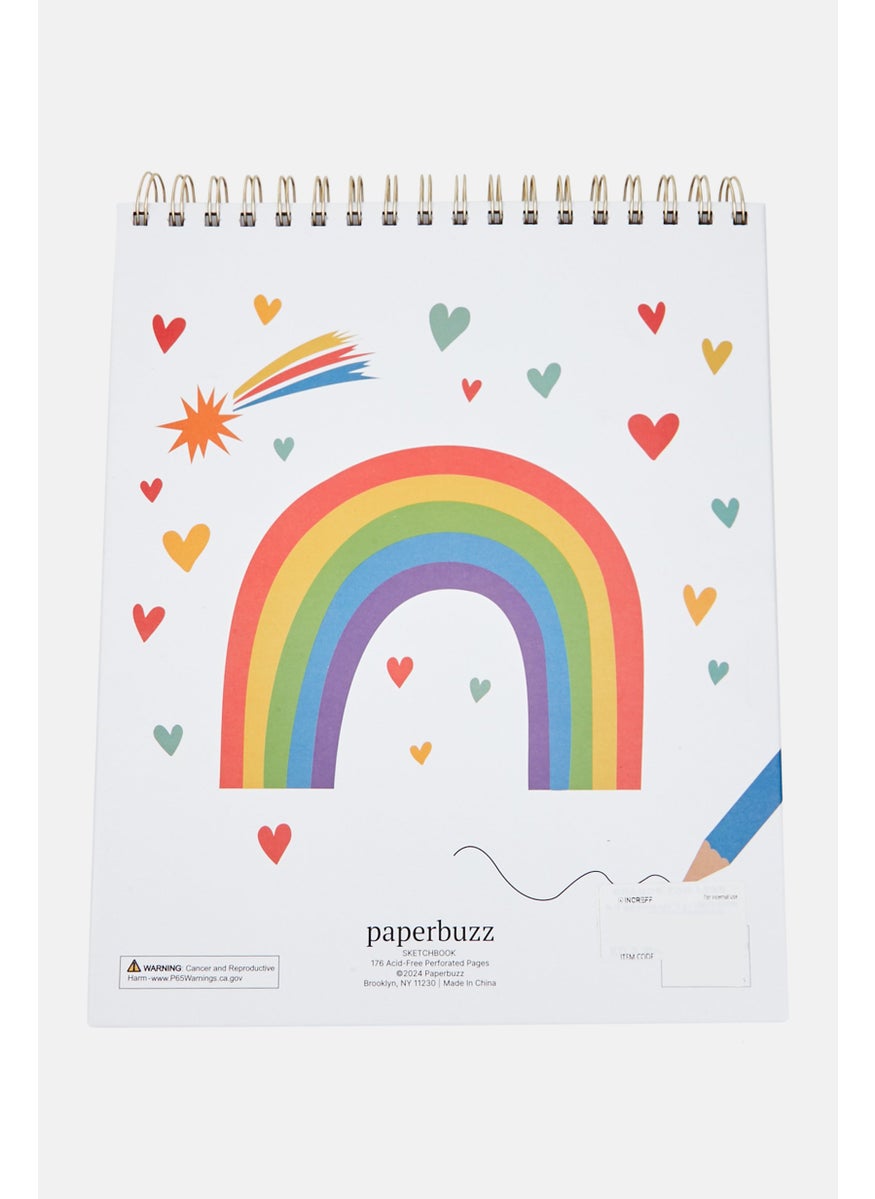 Paperbuzz Sketch Book With 12 Gel Pen Set, White Combo  - Image 2