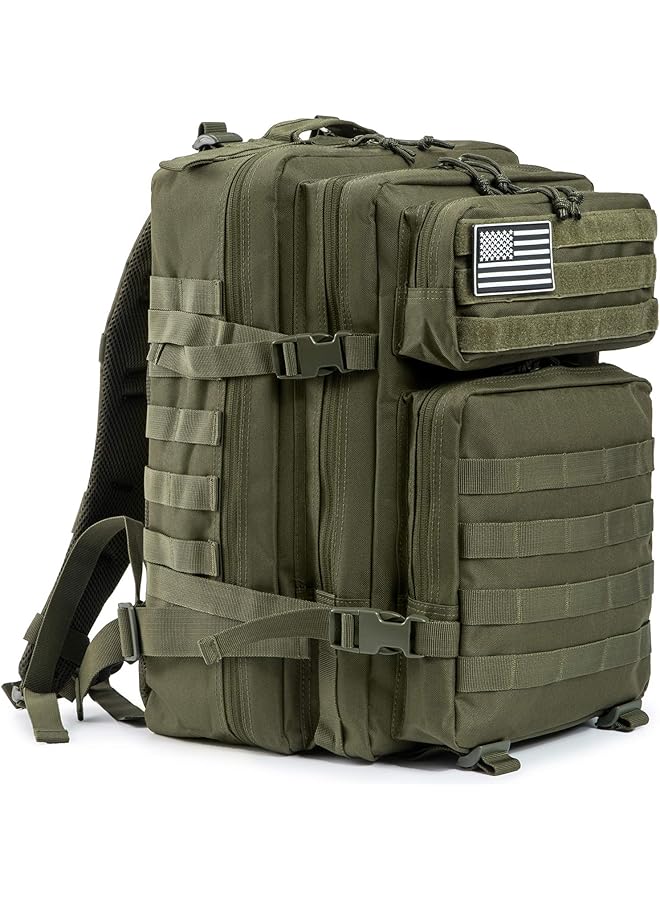 PROMASS حقيبة ظهر عسكرية تكتيكية سعة 45 لتر، حقيبة هجوم جيش، حقيبة بقاء لمدة 3 أيام، حقيبة تسلق، حقيبة مشي - Image 1
