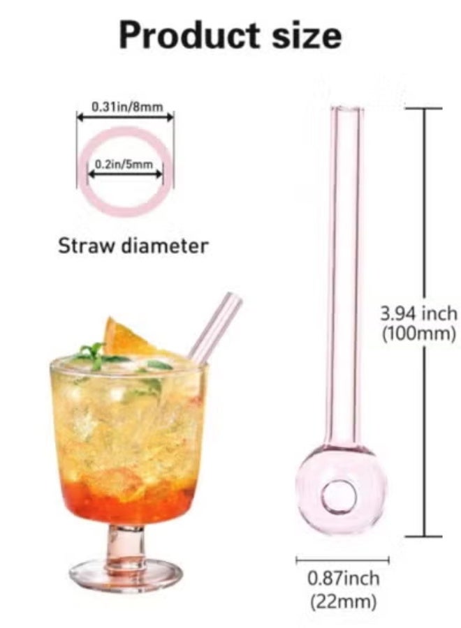 Risen 4 pcs Breakproof Glass Straws - Durable Reusable Glass Drinking Straws for Drinks Juice Herbs Smoothies，Eco-friendly Design - Image 2