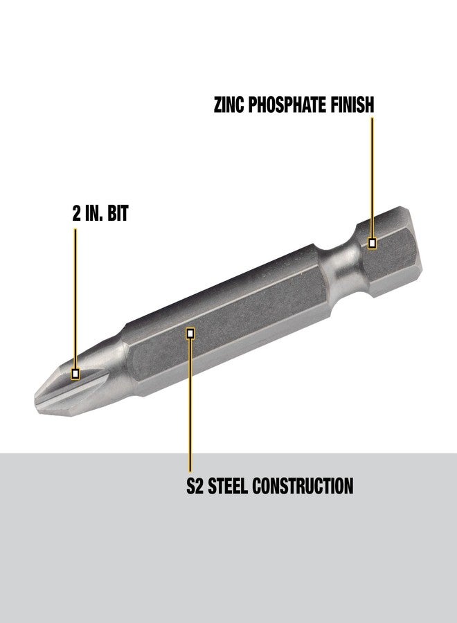 DEWALT Screwdriver Set, #2 Phillips, 2-Inch Power Bit, 5-Pack (DW2115) - Image 2