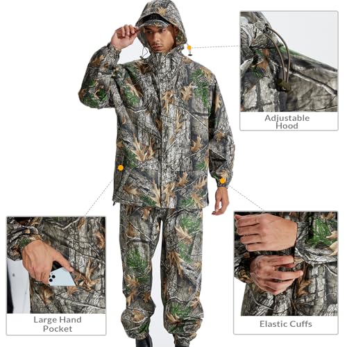 LOOGU Rain Suit, Rain Gear for Men Waterproof, Lightweight Rain Coat, Breathable Mens Rain Jackets Hood - Image 2