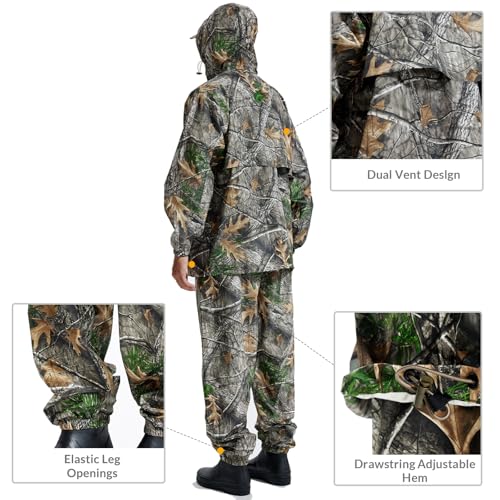 LOOGU Rain Suit, Rain Gear for Men Waterproof, Lightweight Rain Coat, Breathable Mens Rain Jackets Hood - Image 3