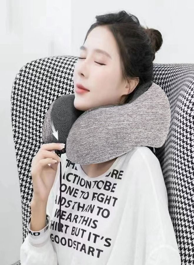 HomarKet Travel Pillow Kit Comfortable & Breathable Memory Foam Neck Pillow with 3D Sleep Mask Earplugs and Luxury Bag  - Image 4