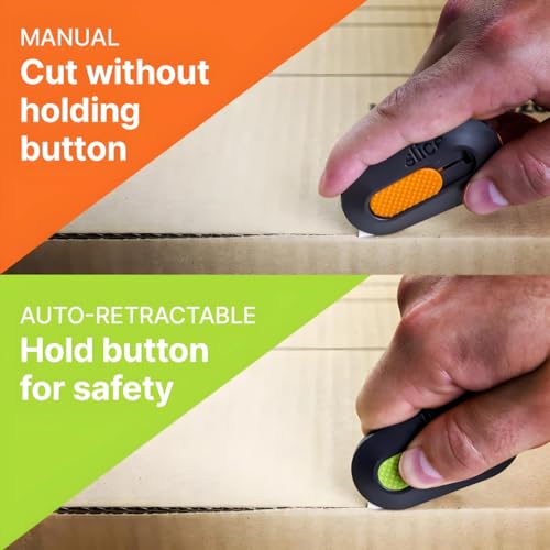 Slice Mini Box Cutter | Manual Retracting | Safe Ceramic Box Cutter Lasting 11x Longer than Metal | Keychain Box Opener | 2 Pack - Image 3