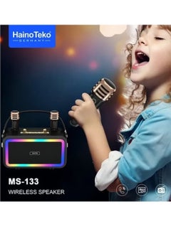 Haino Teko MS133 Bluetooth Wireless Speaker – Portable with 2 Wireless Mics, High-Quality Sound, Rechargeable, Ideal for Karaoke and Outdoor Parties  - Image 4