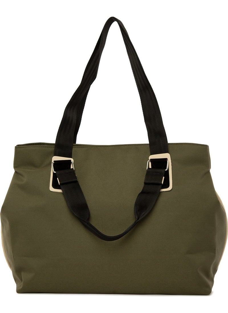 Bagmori Khaki Garnished Mother Baby Care Bag with Snap Fastener and Hanger  - Image 5