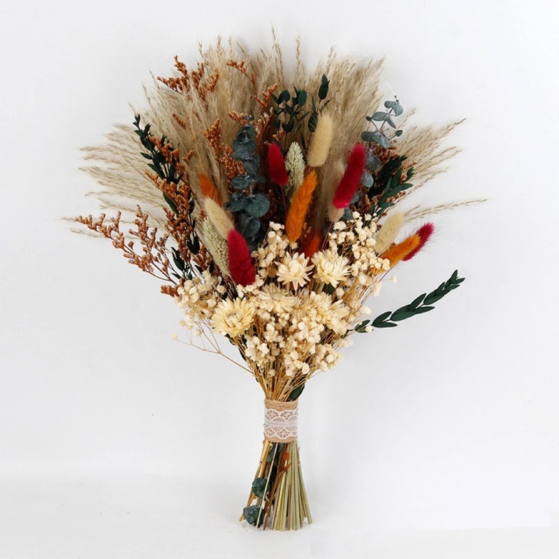 Y&D Valentine's Day Dried Flower Bouquet - Babysbreath, Eucalyptus & Pampas Grass Mix - CH106 - Dried Plants for Thanksgiving Decor - Image 3