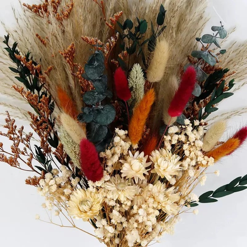 Y&D Valentine's Day Dried Flower Bouquet - Babysbreath, Eucalyptus & Pampas Grass Mix - CH106 - Dried Plants for Thanksgiving Decor - Image 4
