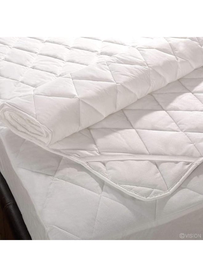 Harmony Home Satin Mattress Protector – Space Pattern, White | Double 120×200×3 cm - Image 3
