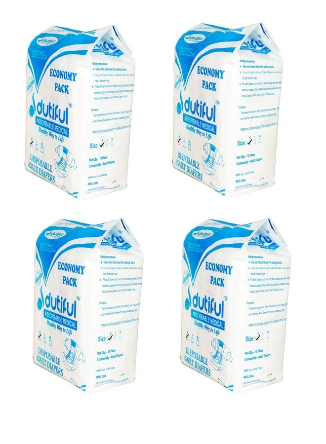 Dutiful High absorbency adult diapers (28-44" waist size) Medium Pack of 4 - Image 4