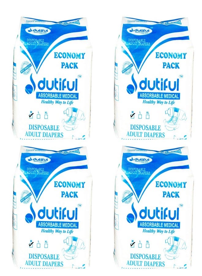 Dutiful High absorbency adult diapers (28-44" waist size) Medium Pack of 4 - Image 2