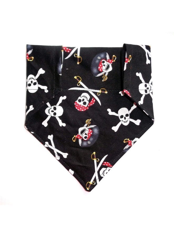 No Tie Pirate Skull Reversible Swords and Crossbones Cat Dog Bandana Slip On pet neckwear (Medium Large) - Image 3