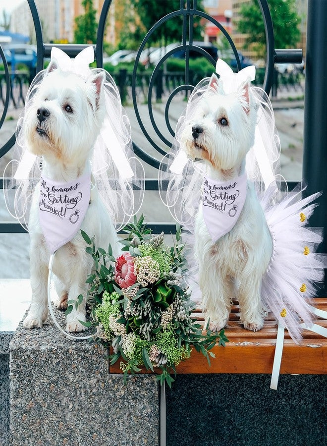 JaGely 3 Packs Dog Bride Costume, Veil with Clip, Dog Bandana and Skirt, Soft Comfortable Pet Wedding Party Dress Bride Apparel for Medium Pet - Image 5