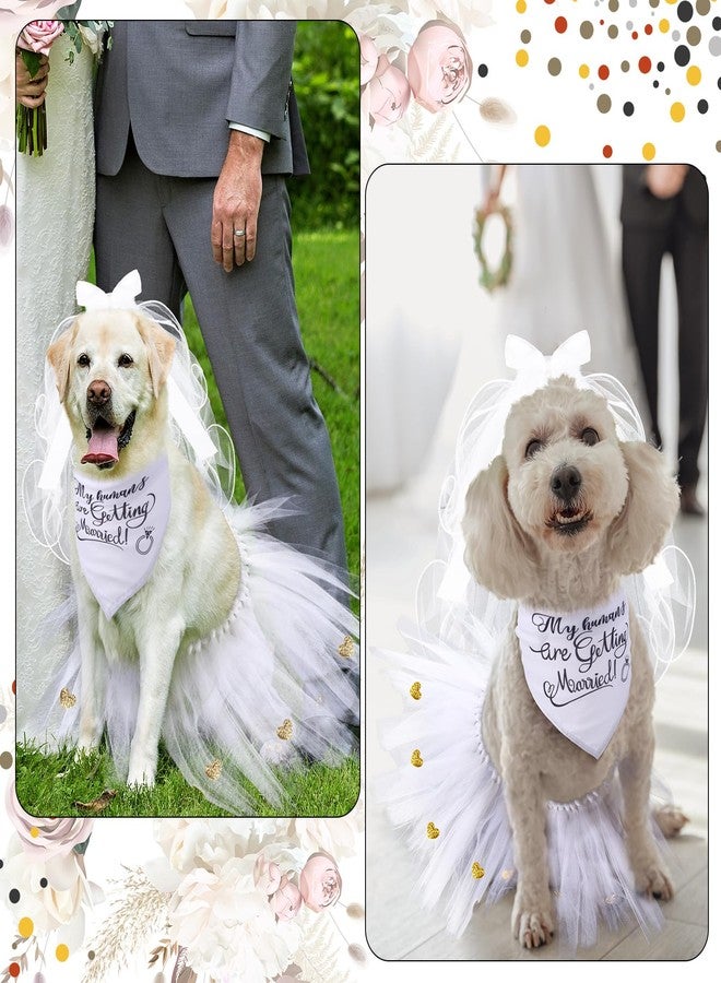 JaGely 3 Packs Dog Bride Costume, Veil with Clip, Dog Bandana and Skirt, Soft Comfortable Pet Wedding Party Dress Bride Apparel for Medium Pet - Image 3