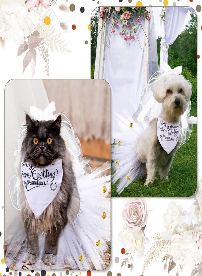 JaGely 3 Packs Dog Bride Costume, Veil with Clip, Dog Bandana and Skirt, Soft Comfortable Pet Wedding Party Dress Bride Apparel for Medium Pet - Image 4