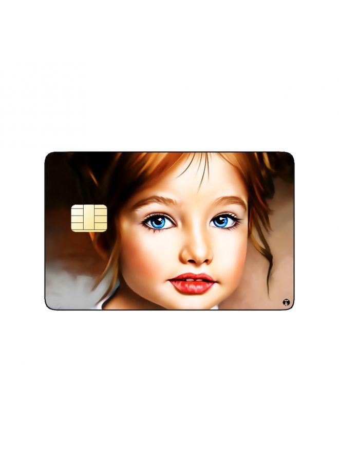 RKN PRINTED BANK CARD STICKER Cute Girl Drawing - Image 1