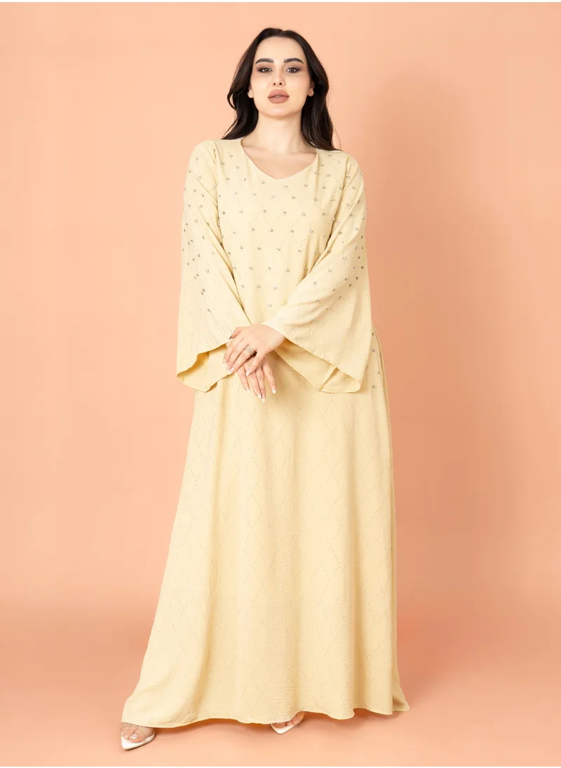 IKKXA Crystal Breeze Jalabiya Yellow