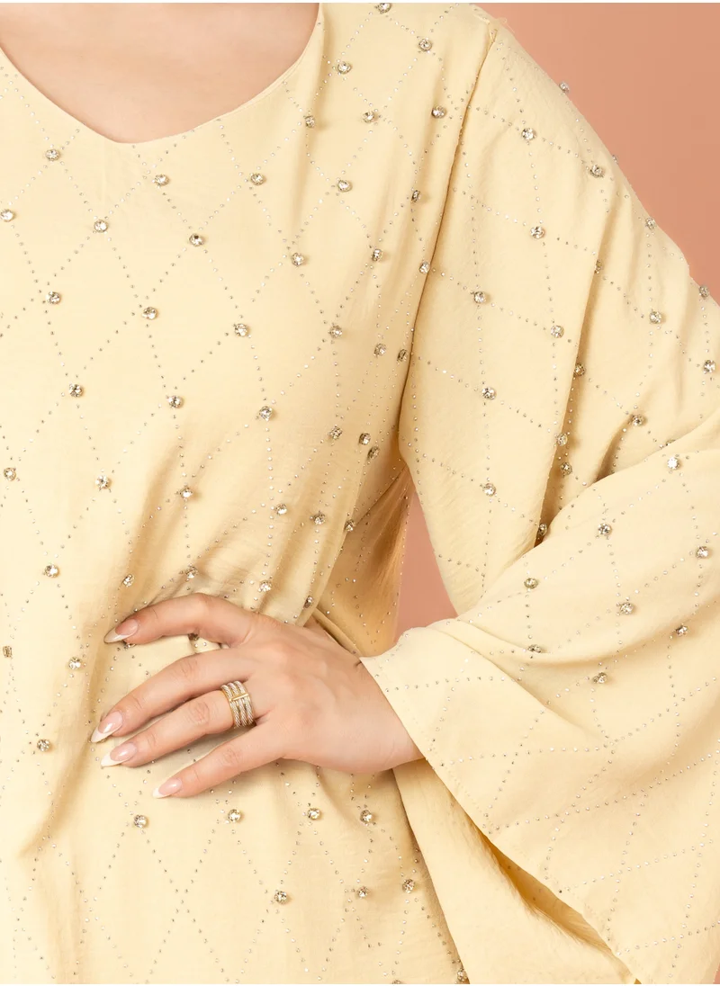 IKKXA Crystal Breeze Jalabiya Yellow