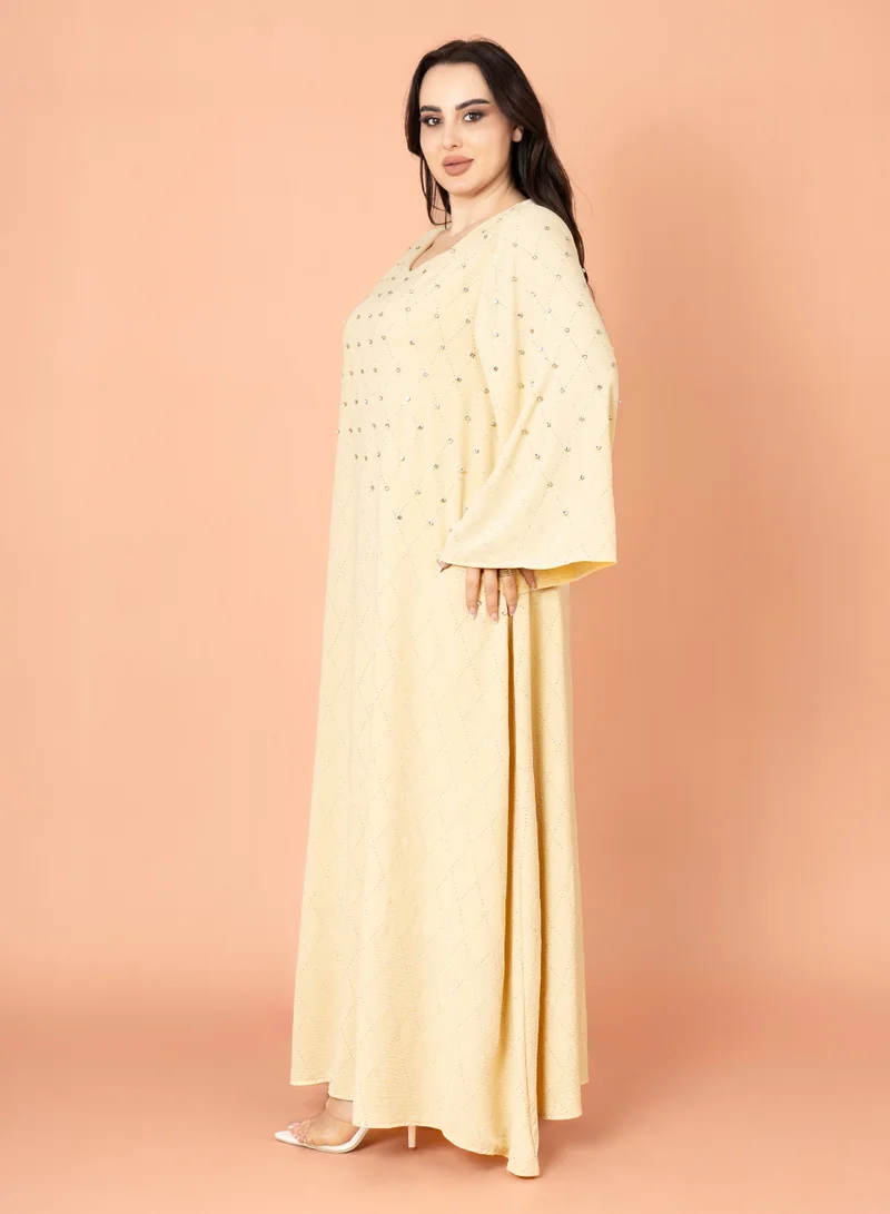 IKKXA Crystal Breeze Jalabiya Yellow