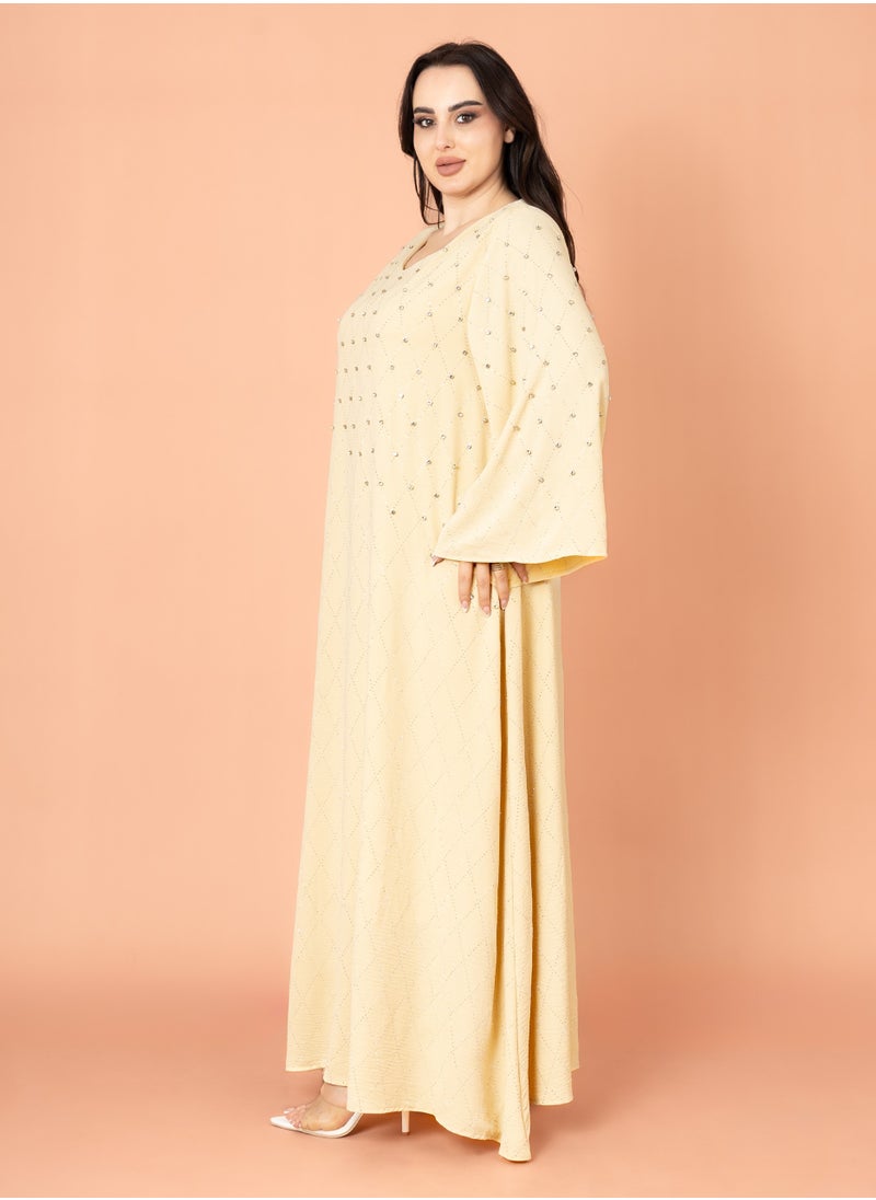 IKKXA Crystal Breeze Jalabiya Yellow  - Image 3